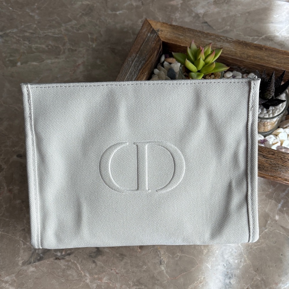 Dior Light Gray Canvas Pouch